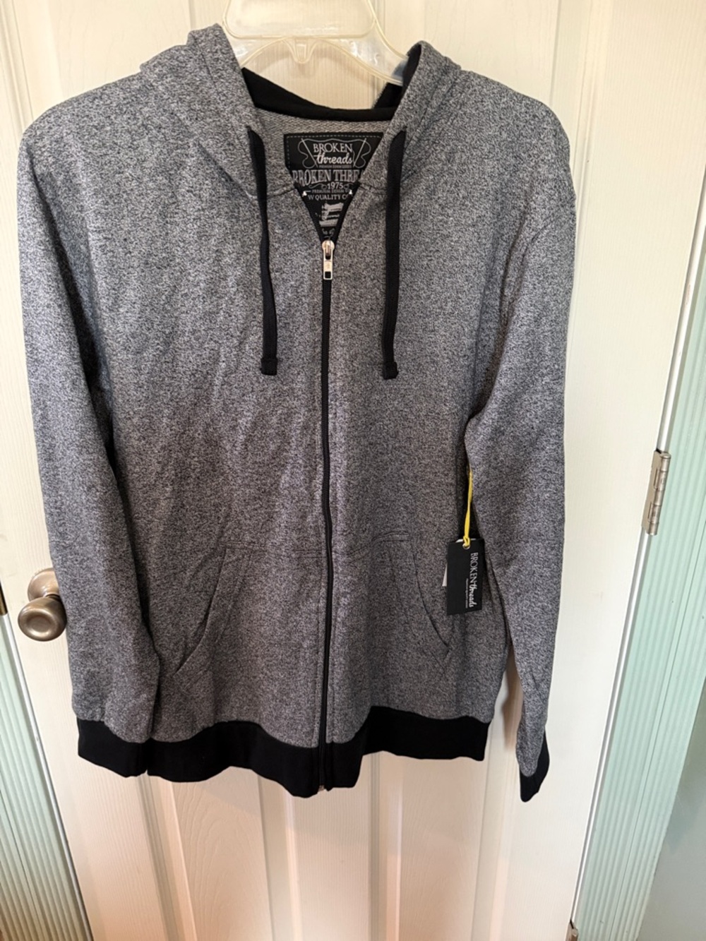 Broken Threads Men's Heather Gray Full-Zip Hoodie